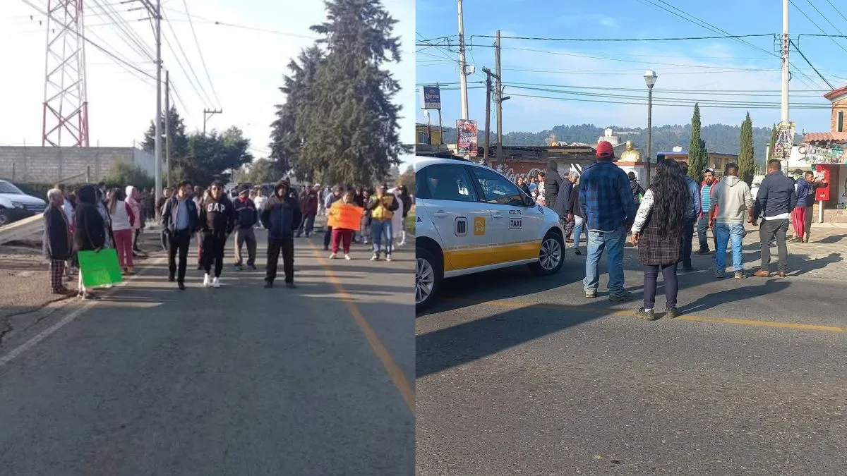 Manifestantes realizan bloqueo en la carretera Santiago-Chalma; exigen solución a sus demandas