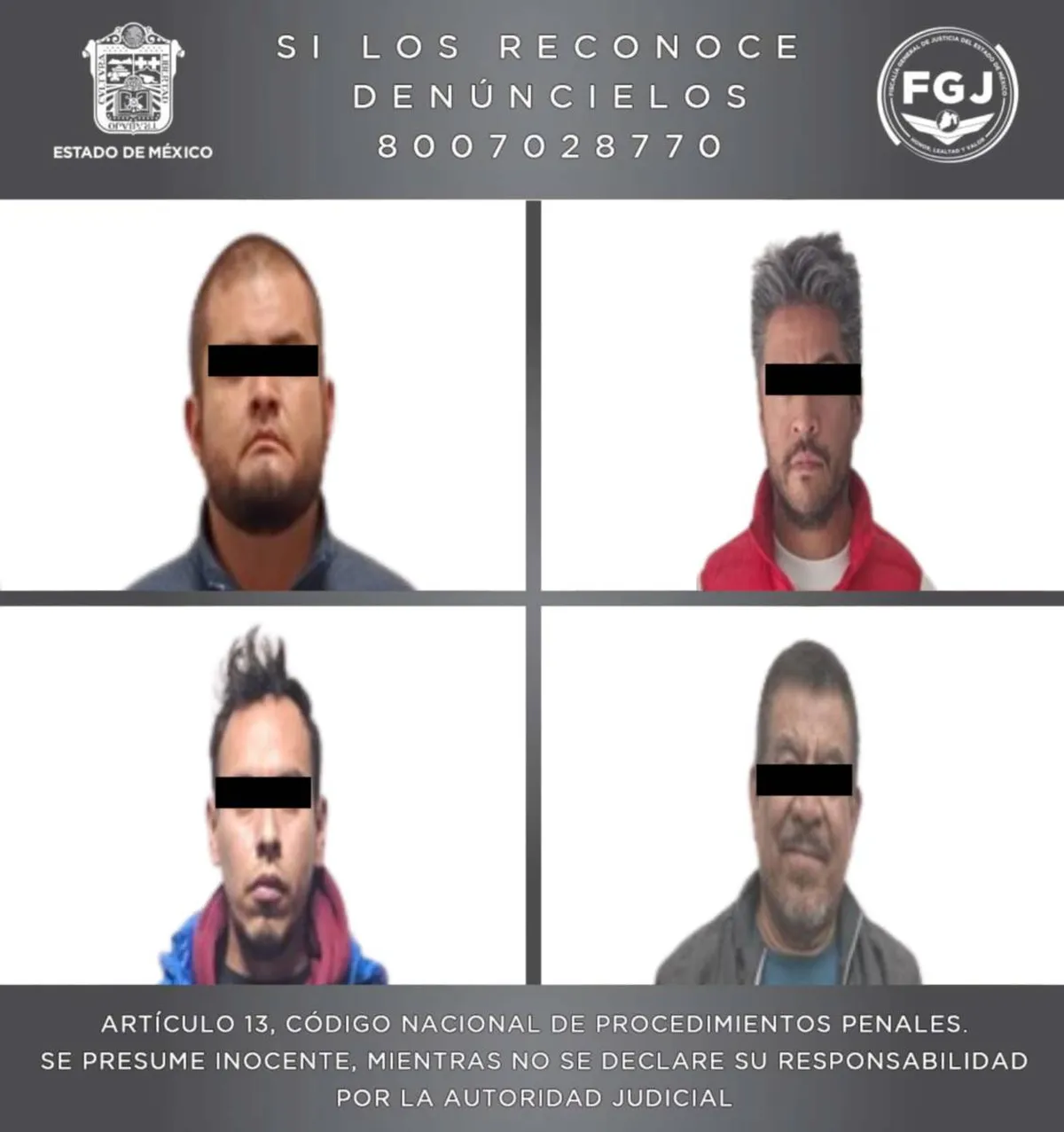 Edomex: Detienen a cuatro hombres por delitos sexuales