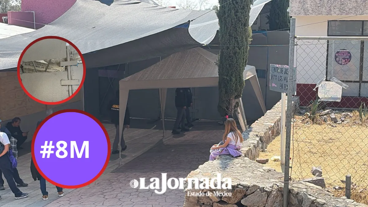 Centro de Justicia para las Mujeres en Ecatepec es blindado previo a marcha del 8M