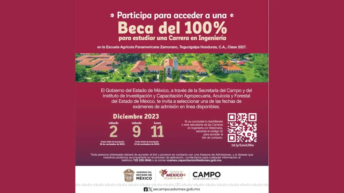 Edomex: Gánate una beca para Escuela Agrícola Panamericana Zamorano en Honduras