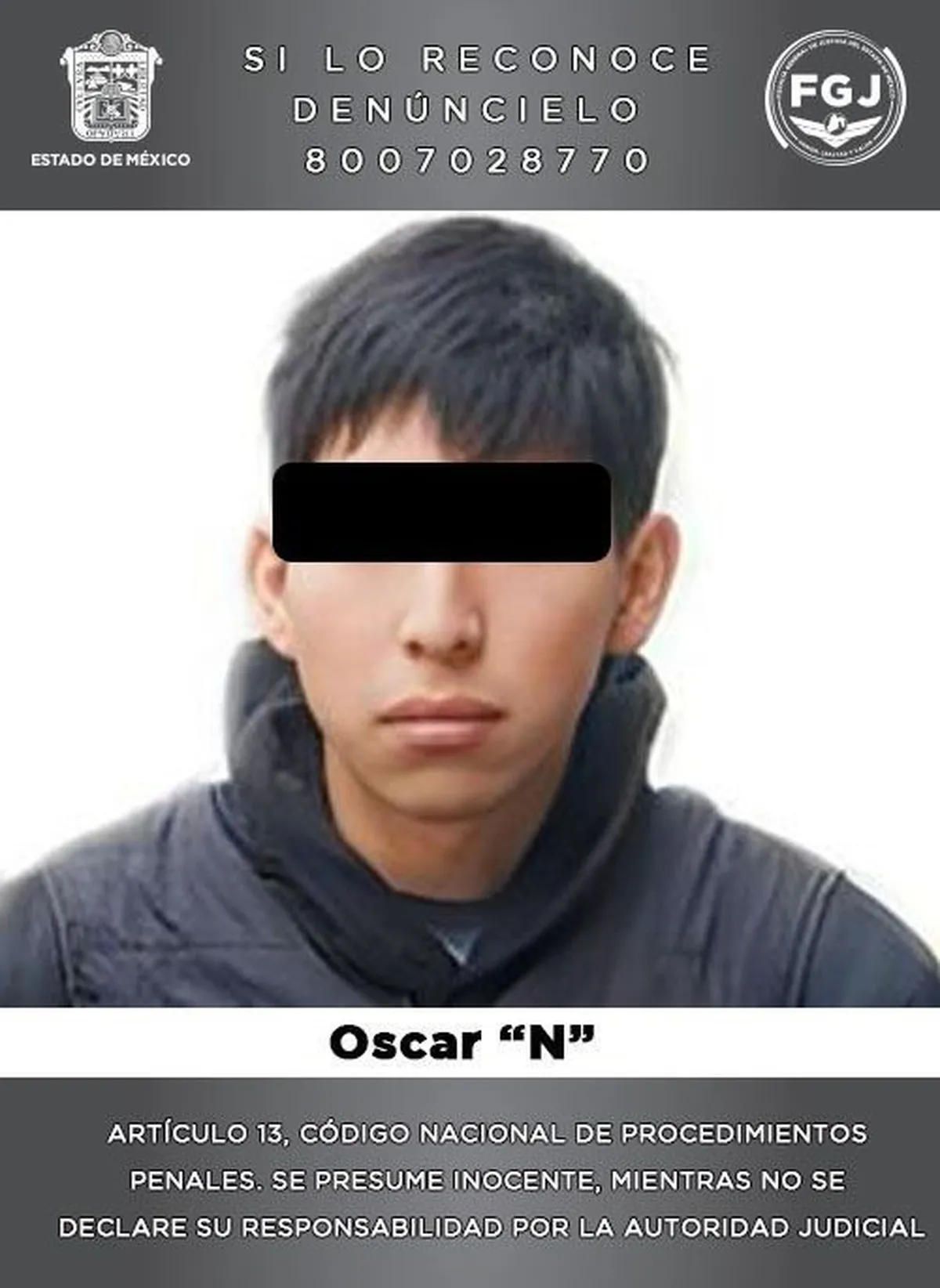 Texcoco: detienen probable implicado de rociar con gasolina a un estudiante