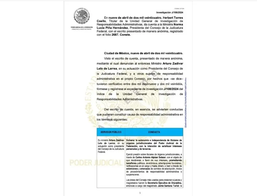 Norma Piña ordena investigar a excolaboradores de Arturo Zaldívar