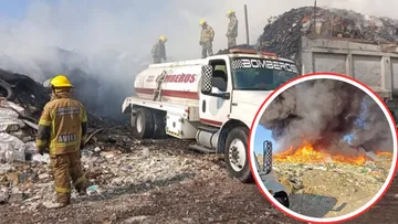 Bomberos de Chimalhuacán ayudan a sofocar incendio en Los Reyes