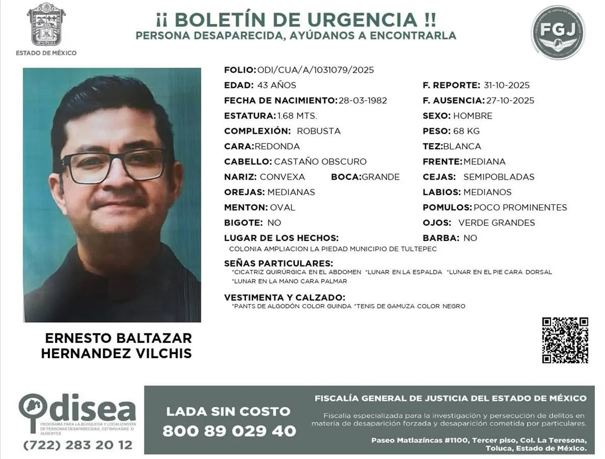 Sacerdote desaparecido de Diócesis de Cuautitlán