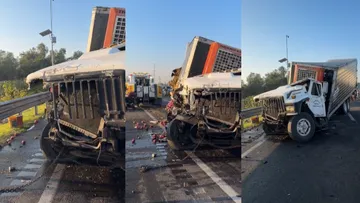 Cierre total en el Circuito Exterior Mexiquense por accidente de tráileres