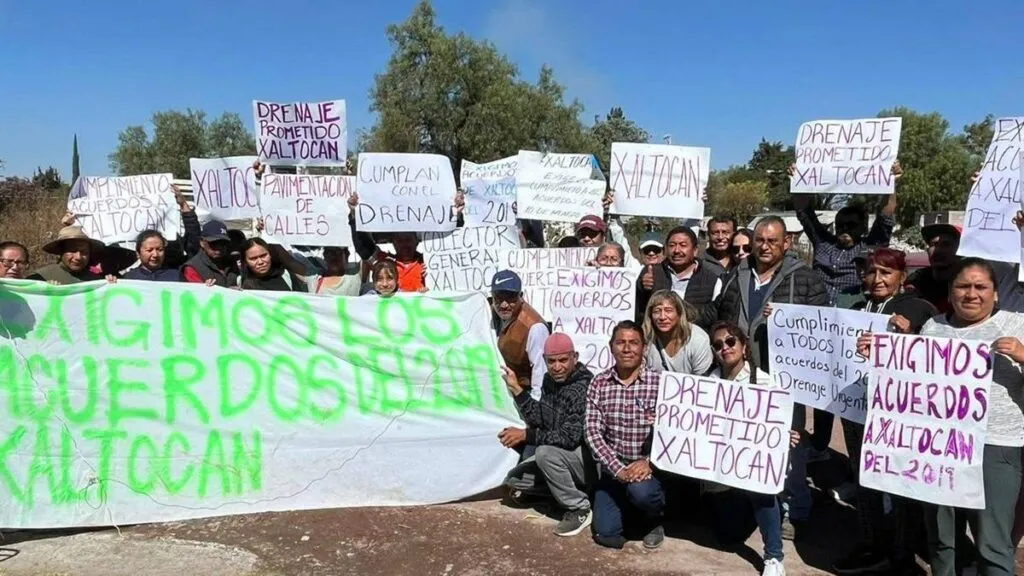 Vecinos de Xaltocan piden a Claudia Sheinbaum cumplir acuerdos por tierras del AIFA
