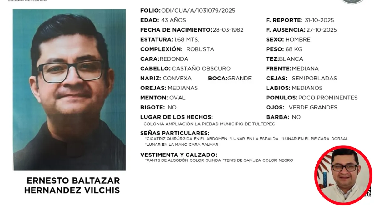Sacerdote Ernesto Baltazar Hernández desaparece en Tultepec; FGJEM activa búsqueda