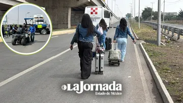 Bloqueo en Tonanitla complica llegada de pasajeros al AIFA