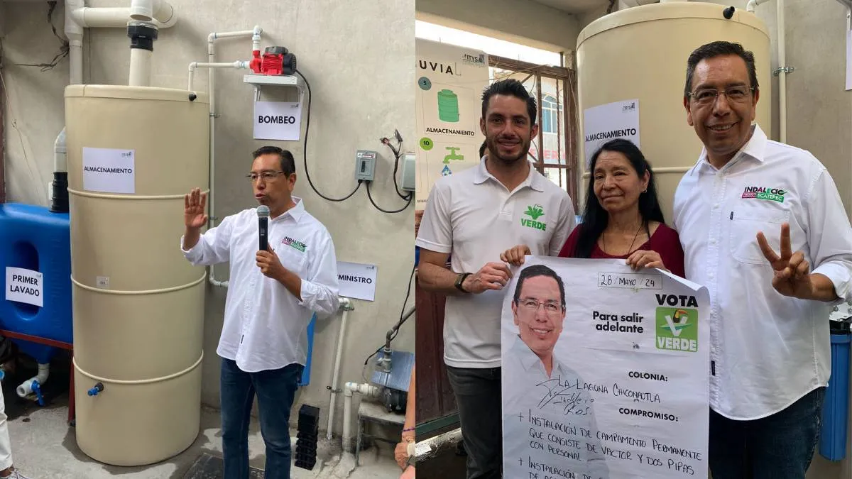 Ecatepec: Presentan Pepe Couttolenc e Indalecio Ríos sistema de captación de lluvia