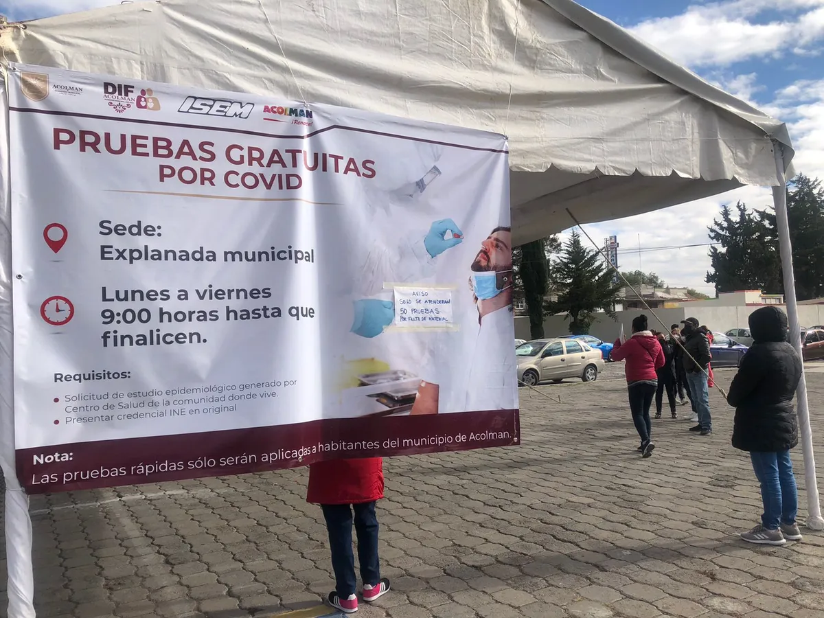 Video: Habilitan módulo de pruebas gratuitas Covid-19 en Acolman; pero solo aplicará 50