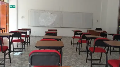 Foto de un salón de clases, como los que reanudaron actividades en Texcaltitlán.