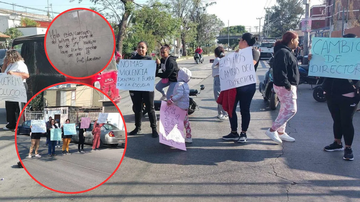 Protestan padres en Coacalco tras amenaza de tiroteo en secundaria
