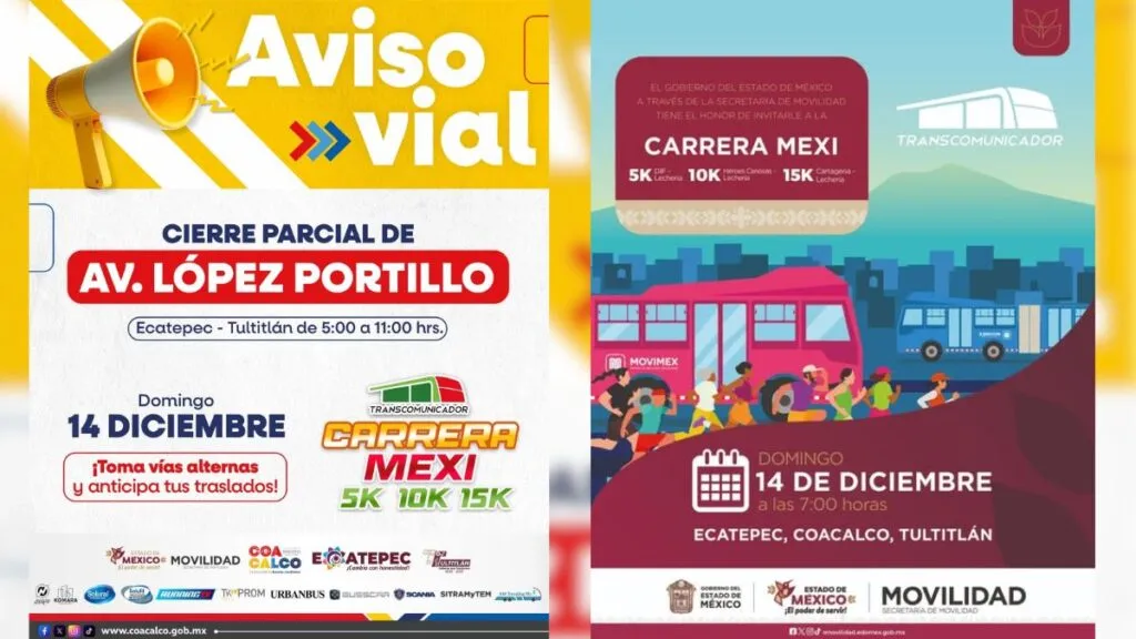 Av. López Portillo cerrada por Carrera Mexi en Edomex