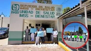 Sin quincena, trabajadores del IMSS-Bienestar salen a protestar en Edomex