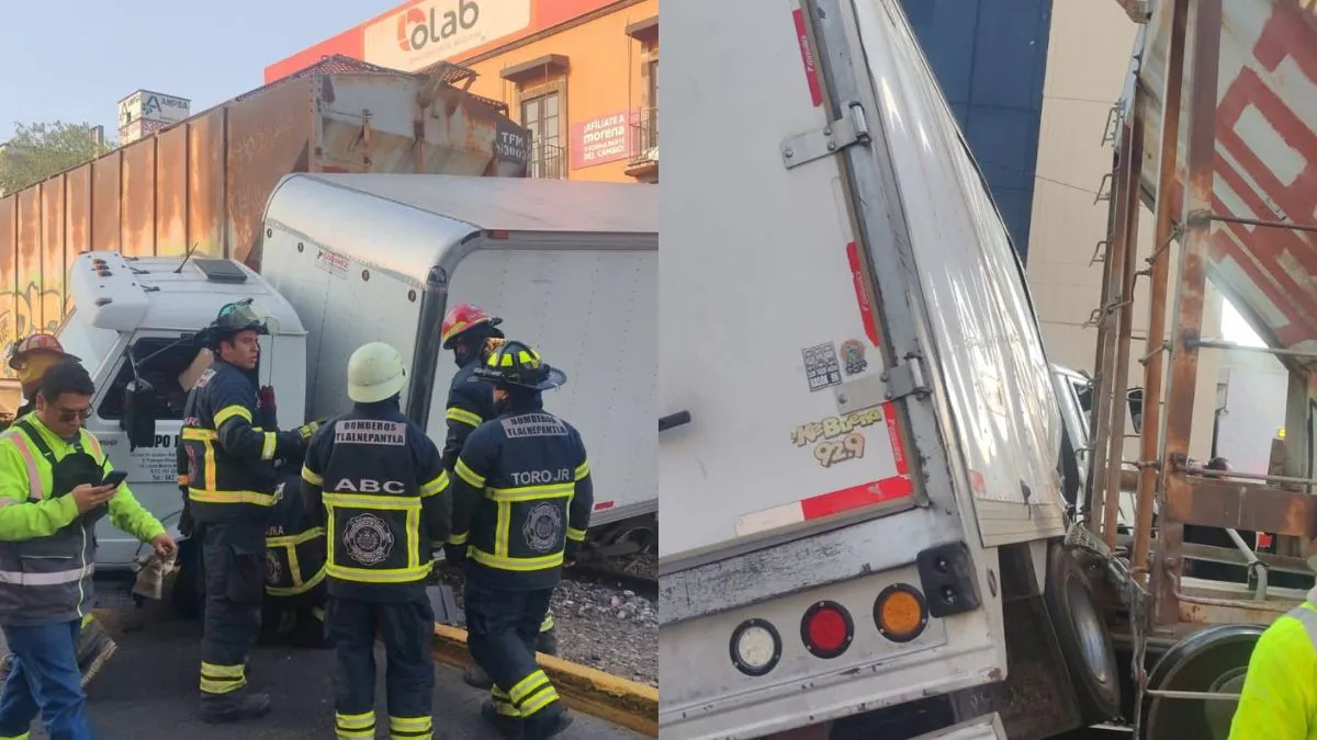 Tren impacta a camión de carga en Tlalnepantla; no se registran lesionados