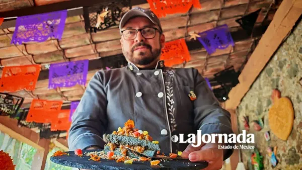 Malinalco: Crean postre de inframundo y pizza para saborear a la muerte con cempasúchil