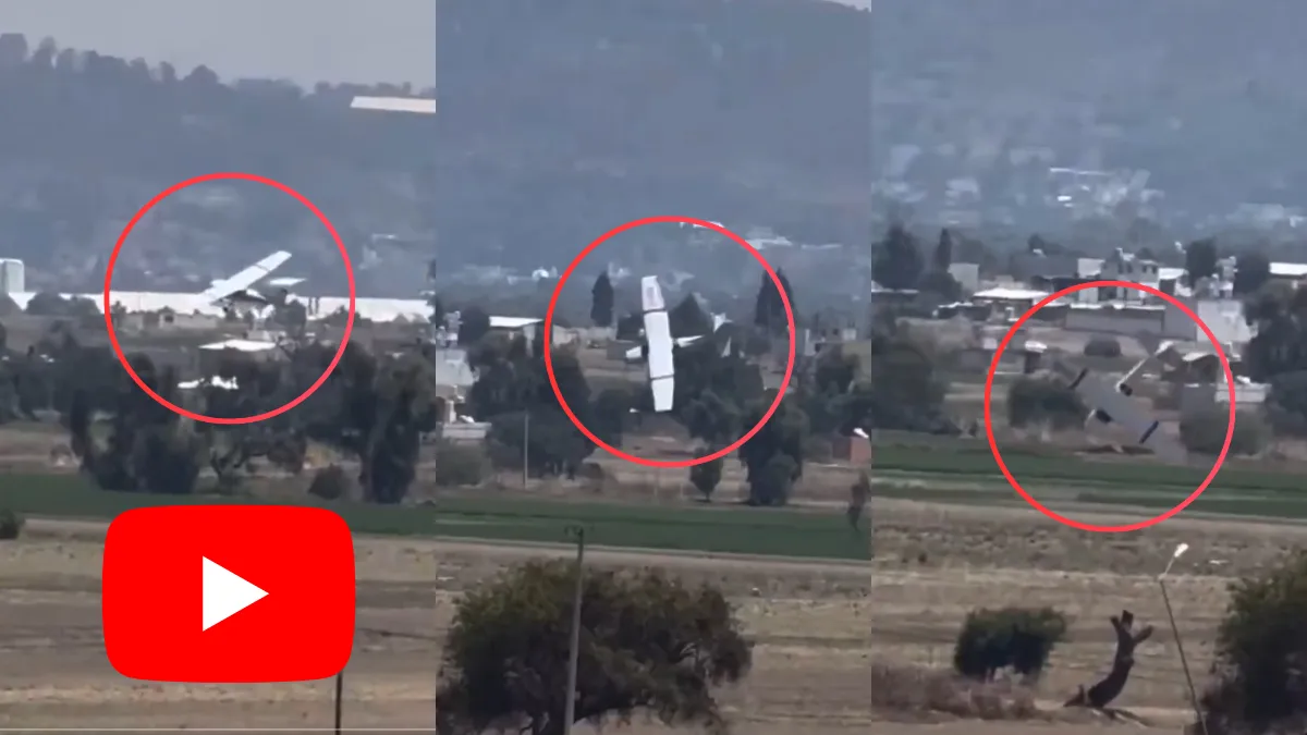 Zona acordonada tras el desplome de avioneta escuela en Puebla; autoridades investigan causas del accidente.