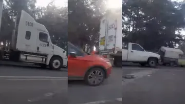 Tráiler descompuesto provoca fuerte carga vehicular en la carretera Toluca-Atlacomulco [VIDEO]