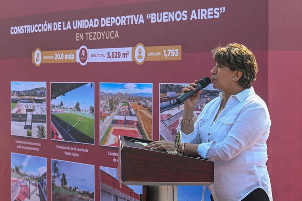 Delfina Gómez inaugura Unidad Deportiva “Buenos Aires” en Tezoyuca