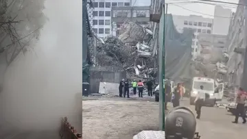Colapsa edificio en San Antonio Abad durante demolición en la colonia Tránsito. Dos personas fueron rescatadas y tres más permanecen atrapadas.