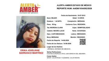 Alerta Amber: Se busca a Erika Joselinne Barranco Martínez, desaparecida en Atenco