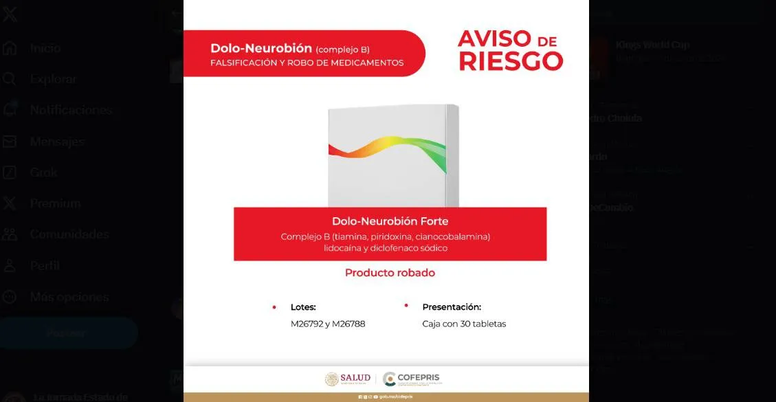 Edomex: Alerta COFEPRIS por venta de medicamento PIRATA con Complejo B