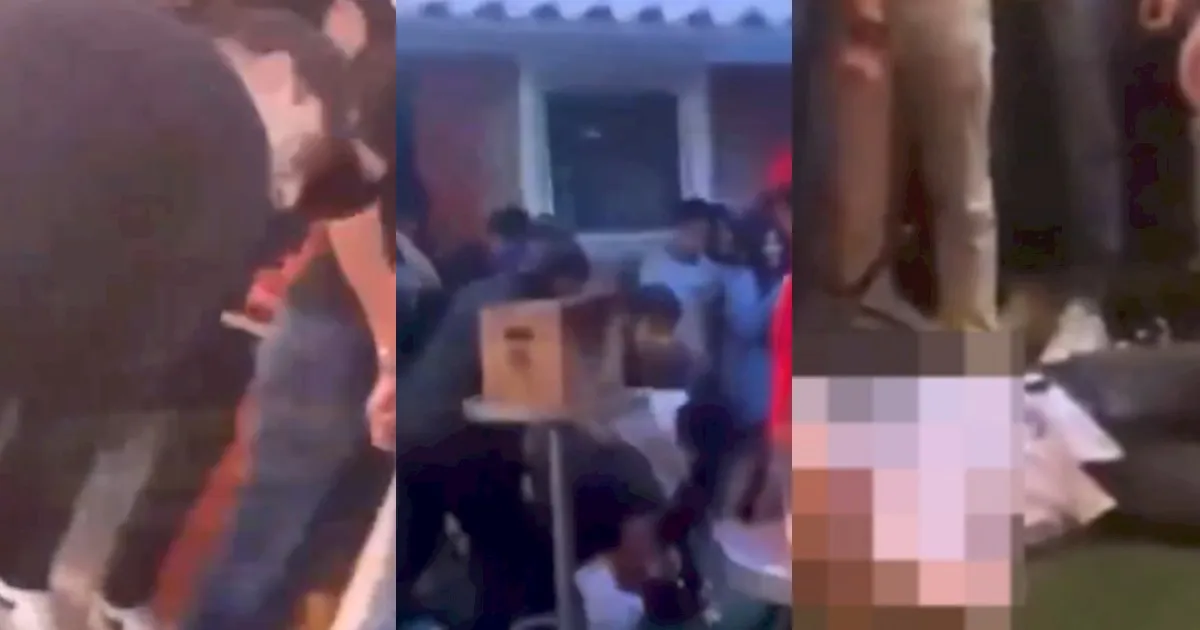VIDEO: A rastras, sacan a jóvenes de fiesta clandestina; exhiben agresiones en Edomex