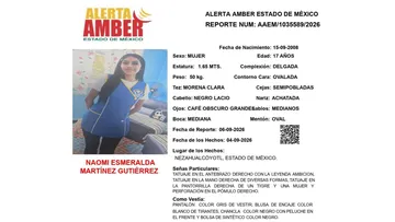 Alerta Amber: Se busca a Naomi Esmeralda Martínez Gutiérrez, desaparecida en Nezahualcóyotl