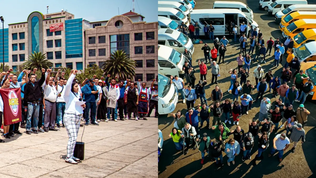 Transportistas bloquean avenidas en CDMX y Edomex en protesta contra abusos de autoridad.
