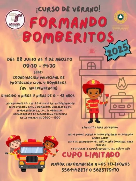 Curso de verano GRATIS Bomberitos Tultitlán: así puedes inscribir a tu hijo