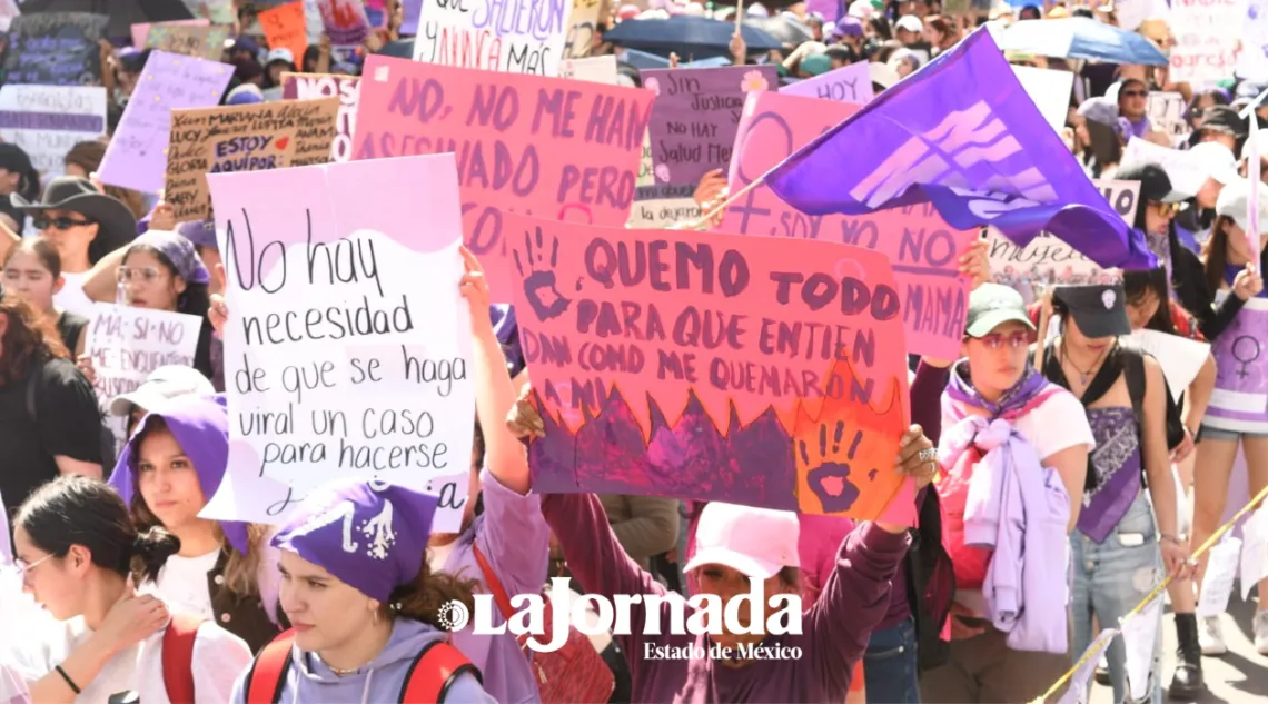 8M Toluca: “No más culpa, no más miedo, no más silencio”, protestan