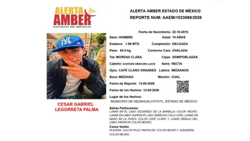 Alerta Amber: Se busca a César Gabriel Legorreta Palma, desaparecido en Nezahualcóyotl