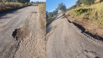 Baches y obras inconclusas mantienen en riesgo a conductores en Axapusco