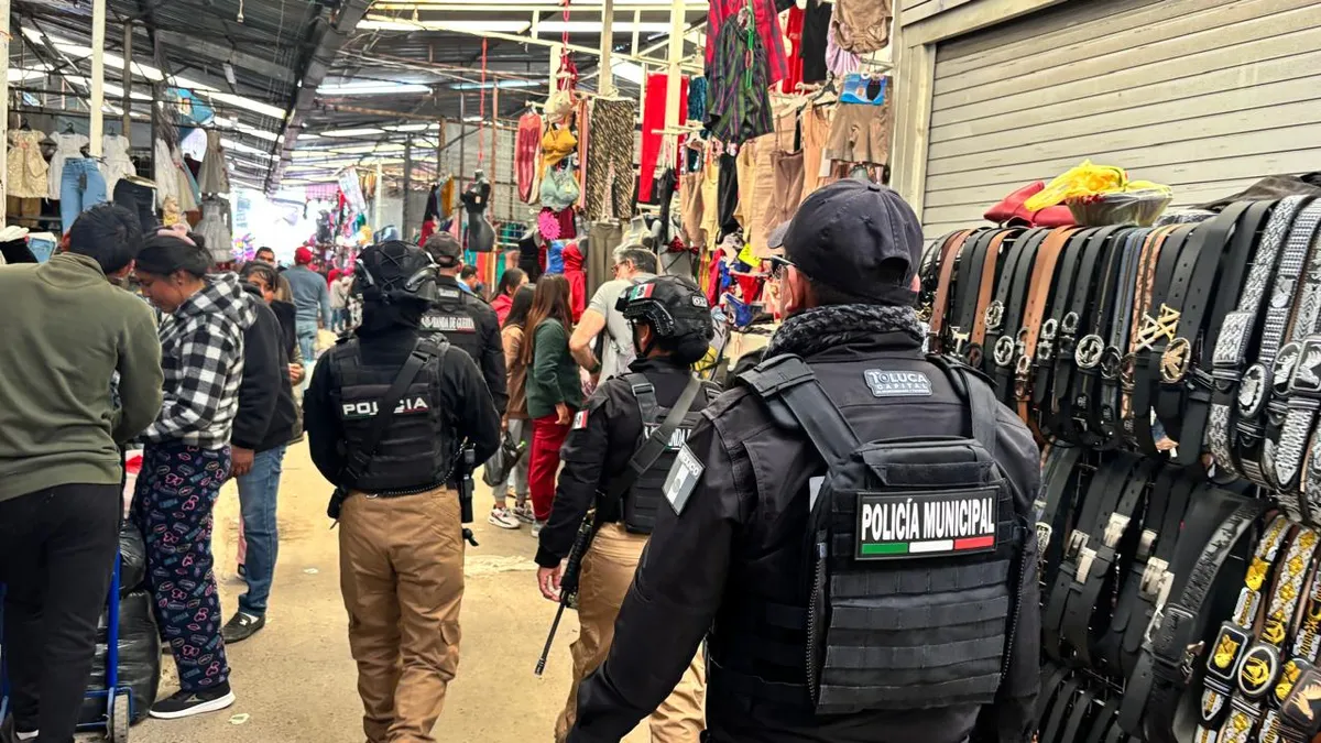 Toluca despliega operativo interinstitucional en el Mercado Palmillas