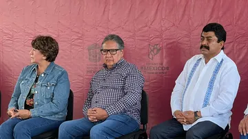 El presidente Nazario Gutiérrez Martínez y la gobernadora Delfina Gómez Álvarez inauguran obra hidroagrícola para el campo texcocano