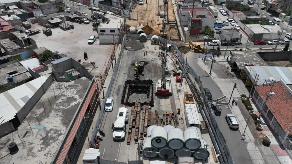 Delfina Gómez supervisa obras de rescate del sistema de drenaje en Chalco