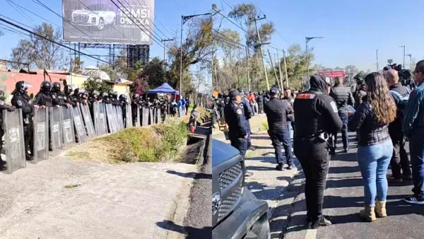 Operativo en la México-Toluca por presunto desalojo de refugio de animales