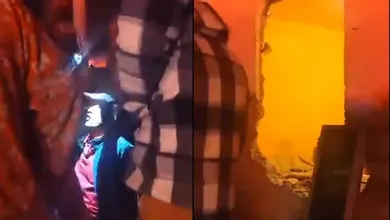 El joven fue amarrado por los pies para que no escapara y golpeado por los vecinos quienes lo sacaron del auto que manejada en severo estado de ebriedad. Foto: Captura