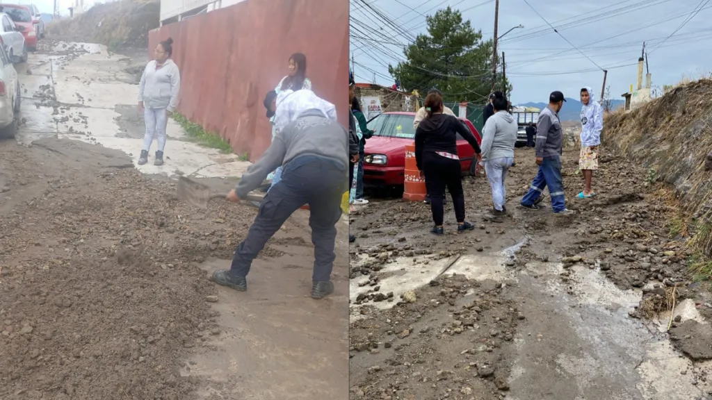 Deslizamiento de lodo y tierra en Praderas de San Mateo, Naucalpan