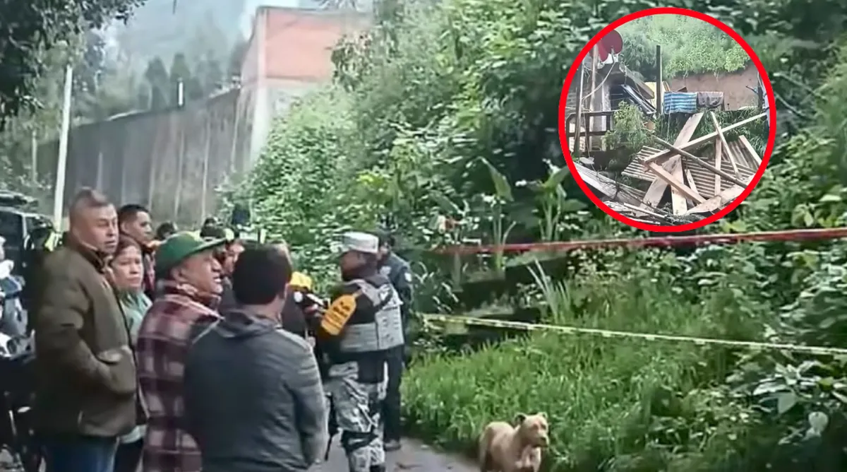 Desgajamiento en Amecameca sepulta a familia, dos fallecidos