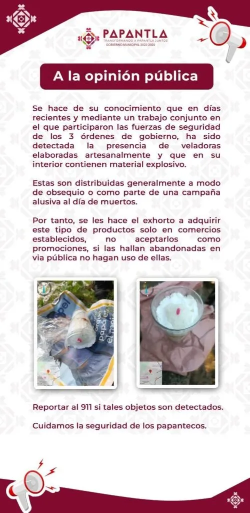 ¡Alertan por veladoras con explosivos ocultos!