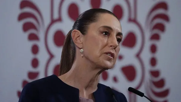 La presidenta Claudia Sheinbaum durante su conferencia matutina en Palacio Nacional, el 10 de septiembre de 2025.