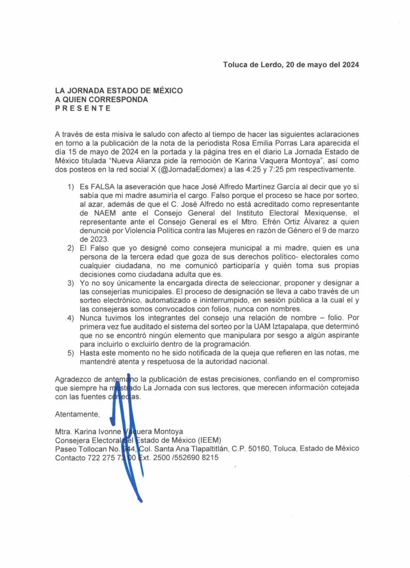 Réplica de la consejera Karina Vaquera