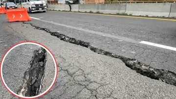 Grieta en puente vehicular de la carretera México-Cuautla pone en alerta a automovilistas