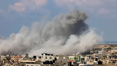 Foto de un bombardeo entre Israel y Hamás, que suma 19 periodistas asesinados hasta el momento.