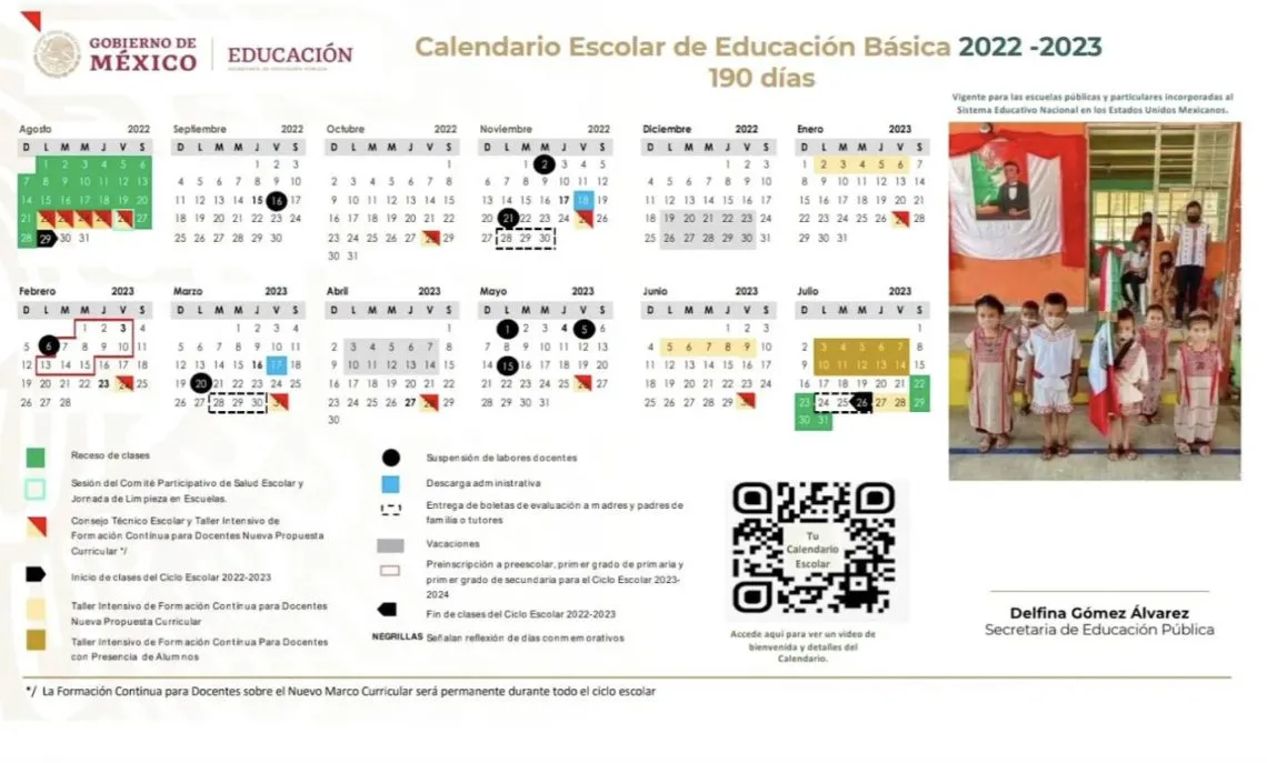 Calendario escolar 2022 a 2023 SEP: propuesta