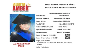 Alerta Amber: Se busca a Luz Ainoa Pineda Trejo; desapareció en Ecatepec