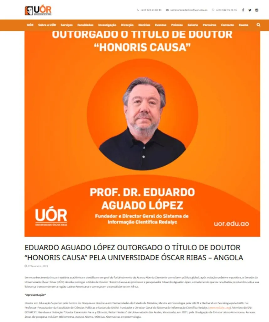 Otorgan Honoris Causa en universidad africana a investigador de la UAEMéx