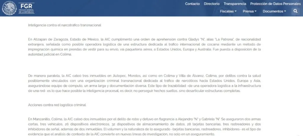 Capturan a “La Patrona” en Atizapán, esta vinculada con red internacional de drogas