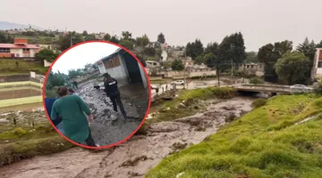 Lluvia desborda río Tejalpa, en Zinacantepec; sólo reportan daños menores
